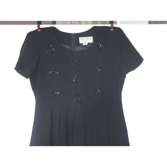 90s VTG DRESS BLACK SEQUIN Halloween Costume Sz 10P JESSICA HOWARD Modest Pretty - Picture 9 of 9